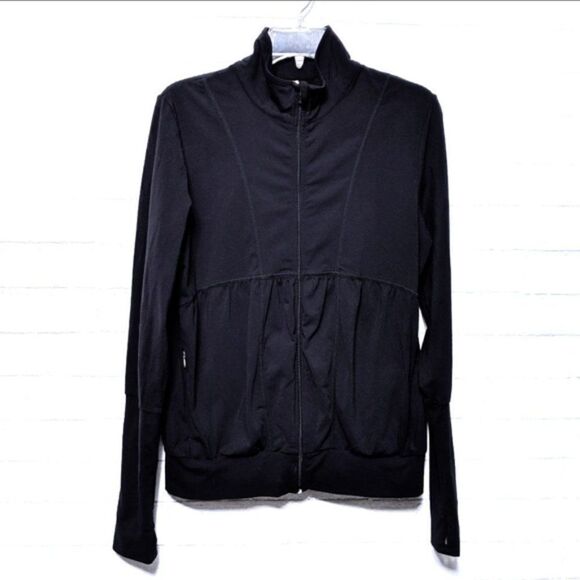 LUCY Black Running Zip Front Jacket Med - Picture 1 of 8